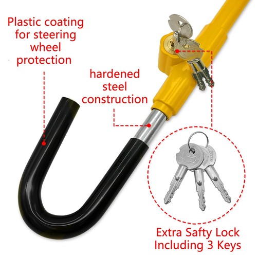 Car Steering Wheel to Brake Pedal Lock Auto Security Product Anti-Theft Lock Dev - Picture 2 of 6