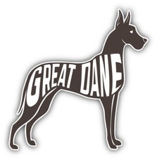 Great Dane Breed Dog Silhouette Car Bumper Sticker Decal "SIZES"