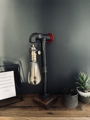 Vintage Industrial Rustikal Retro Stil Rohr Leuchte Steampunk Schreibtisch Tisch Lampe Leuchte