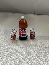Barbie Accessory TYCO Kitchen Little's PEPSI Rare 2 Single Cans Soda 1 Bottle Vt