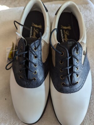 Lady Fairway White Beige/Cream Leather Lace Up Golf Shoes Women's Size 6 w