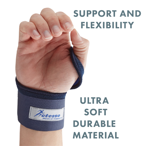 Actesso Blue Wrist Hand Strap Support Wrap Strap - Sports Bandage for RSI & Pain - Picture 6 of 6