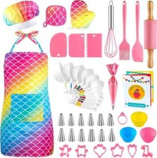 GIFTINBOX Kids Cooking and Baking Set, 54 PCS Complete Kit with Apron and Chef H