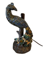 Tiffany Style Peacock Light Table Lamp Stained Glass Night Desk Lighting Decor