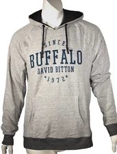 Buffalo size medium men's hoodie heather gray beautifully design by David Bitton