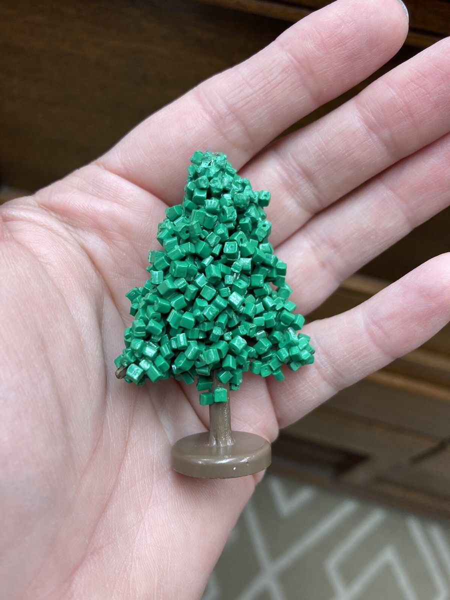 LEGO Vintage 1960s Granulated Pine Tree 1970s Brown Base & Green