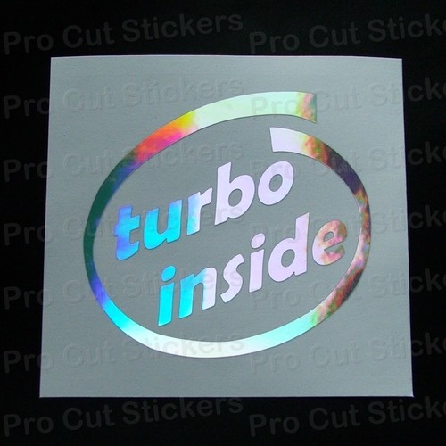 Turbo Dentro Holograma Plateado Neo Espejo Ventana Cromada Parachoques Coche Pegatina Calcomanía - Imagen 2 de 3