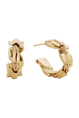 Do Everything in Love 14K Gold/White Gold Dipped Post Hoop Korea Earrings