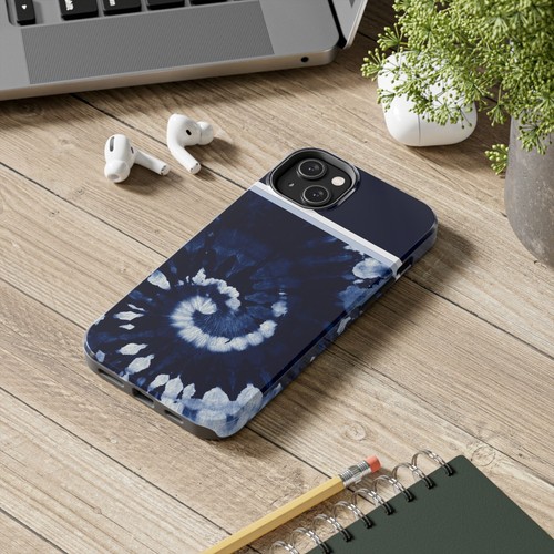 Grandmacore Indigo Blue White tie dye Tough Phone Case Iphone Samsung Galaxy - 第 37/110 張圖片