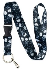 Crossbone Skulls Lanyard for Keys ID Badges Accessories  Halloween Lanyard f...