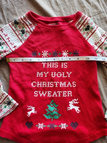 Eddie Bauer/Arizona Jean Top Lot of 2 Tops "Ugly Christmas Sweater" PJ Set Sz 6 - Picture 9 of 16