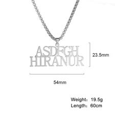 NewCustom Name Necklace with Large Pendant Stainless Steel Box Chain Punk Gift