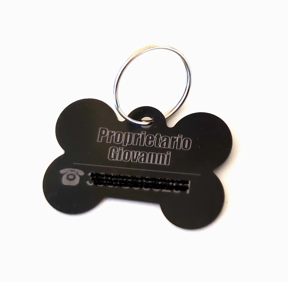 Medaglietta Medaglia Targhetta per Cane a forma di osso leggera e resistente !!! - Immagine 4 di 4