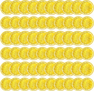 Suna 60 Pcs Fake Lemons Decor Mini Simulat Fruit Lemon Slices