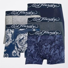5pcs Ed Hardy Mens Sansone Boxers Underwear Boxer Shorts for Mens