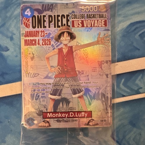 Bandai One Piece College Basketball US Voyage Promo Card Monkey D. Luffy 2026