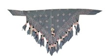 Repurpose Up cycle Bandana to Necklace Scarf Western Beads Concho Blue handmade