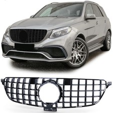 Sport Kühlergrill Frontgrill Schwarz Glanz passt für Mercedes GLE W166 2015-2019