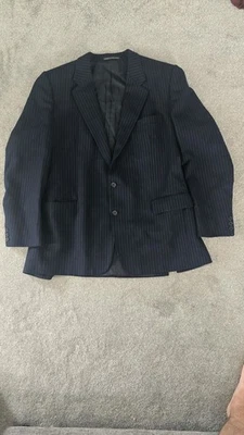 Gieves & Hawkes Bespoke 3-Piece Navy Pinstripe Suit Set Jacket 44R VGC - Image 1 of 4
