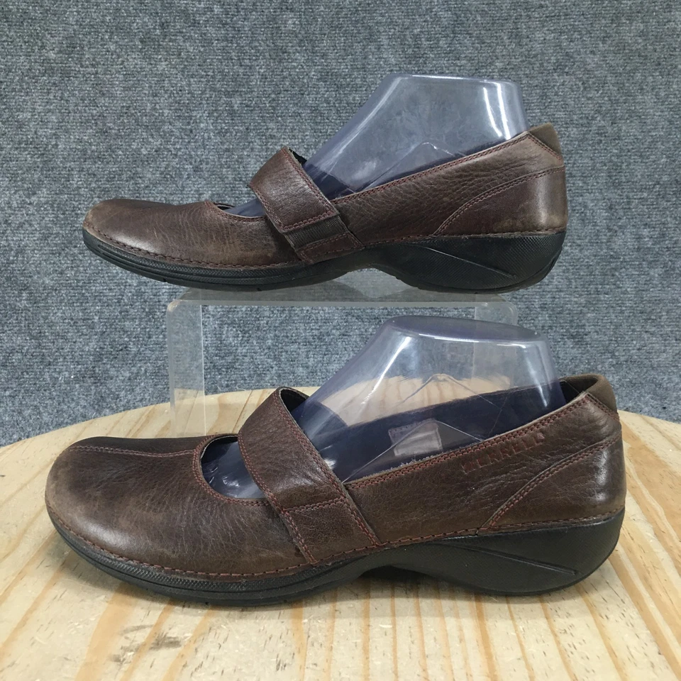 Zapatos Merrell para mujer 9.5 Brio informales sin cordones Mary Jane planos cuero marrón Foto 2 de 4