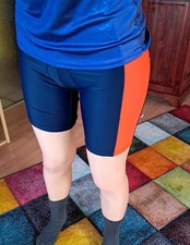 Lycra Radlerhose blau orange Fahrradhose shor...