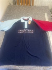 Aston Villa Polo Shirt BNWT Official Merchandise 2XL Blue Tagged Short Sleeve 