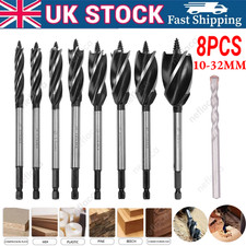 8Pcs High-Carbon Steel Fast Cut Wood Auger Wood Drill Bit Tools Set 10-32MM UK