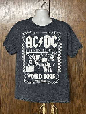 AC/DC: Highway to Hell World Tour 1979/1980 T-Shirt Large Stonewash Licensed