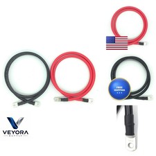 End Game 2 AWG Marine Battery Cable Single Red 2ft 5/16" Lugs