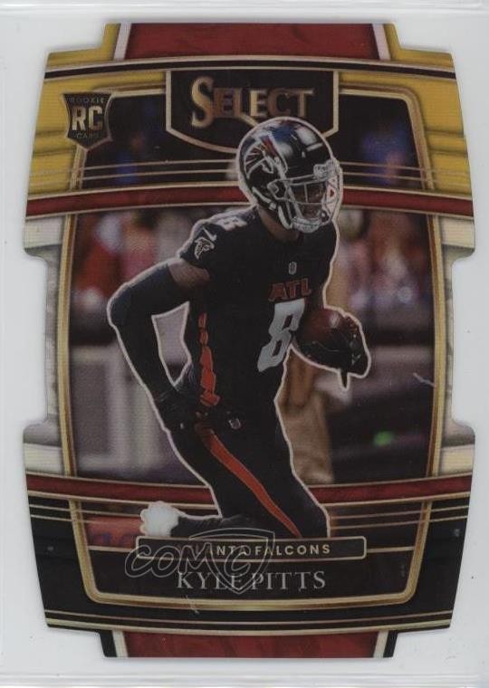 2021 Panini Select Concourse Black & Gold Prizm Die-Cut Kyle Pitts #46 Rookie RC