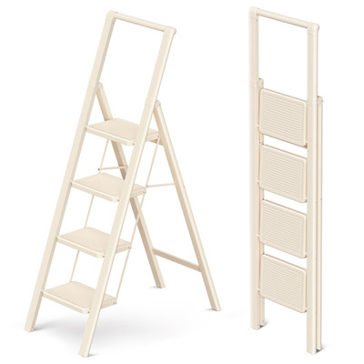 Gamegem 4 Step Ladder Folding Step Stool Foldable Ladder Ergonomic Heightened
