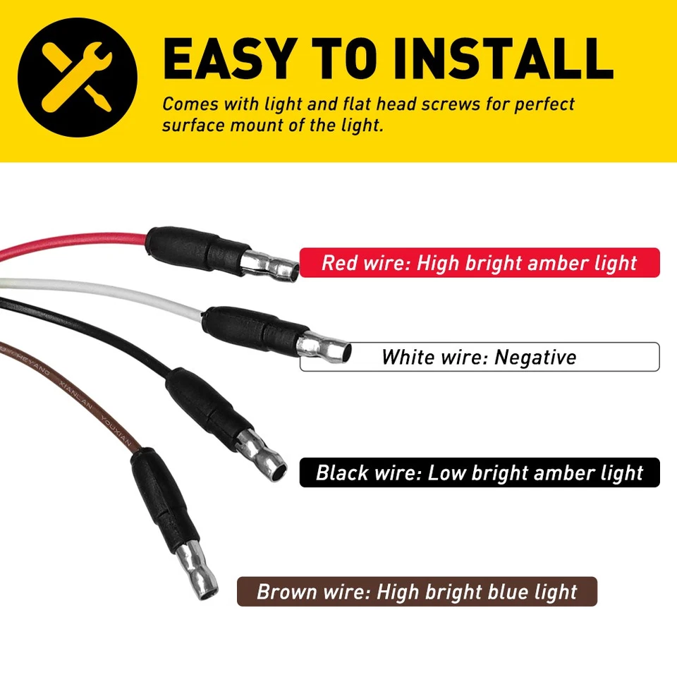 Marcador de sandía LED azul ámbar luz de separación de señal de giro con anillo cromado EXD Foto 4 de 4