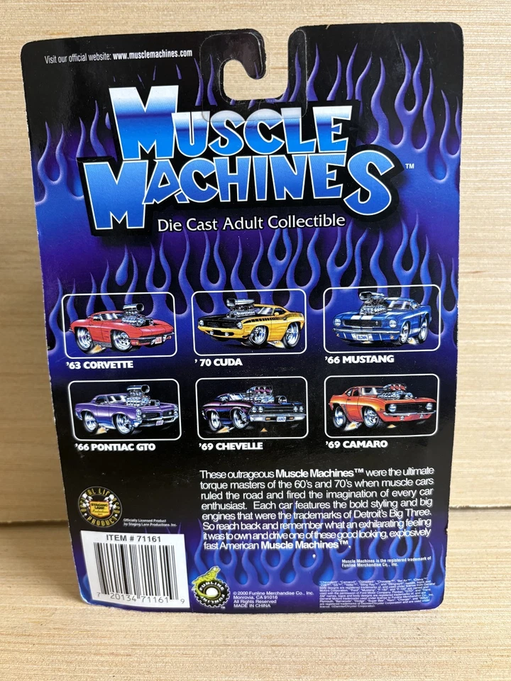 Muscle Machines 1966 Pontiac GTO 1:64 Diecast Car Gray #01-6 New Sealed - Image 3 of 3
