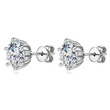4ct D Color Moissanite Earrings S925 Sterling Silver 18K Plated Studs