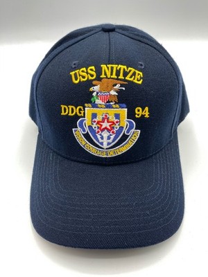 The Corps USS Nitze DDG 94 Logo Blue Baseball Cap Hat One Size