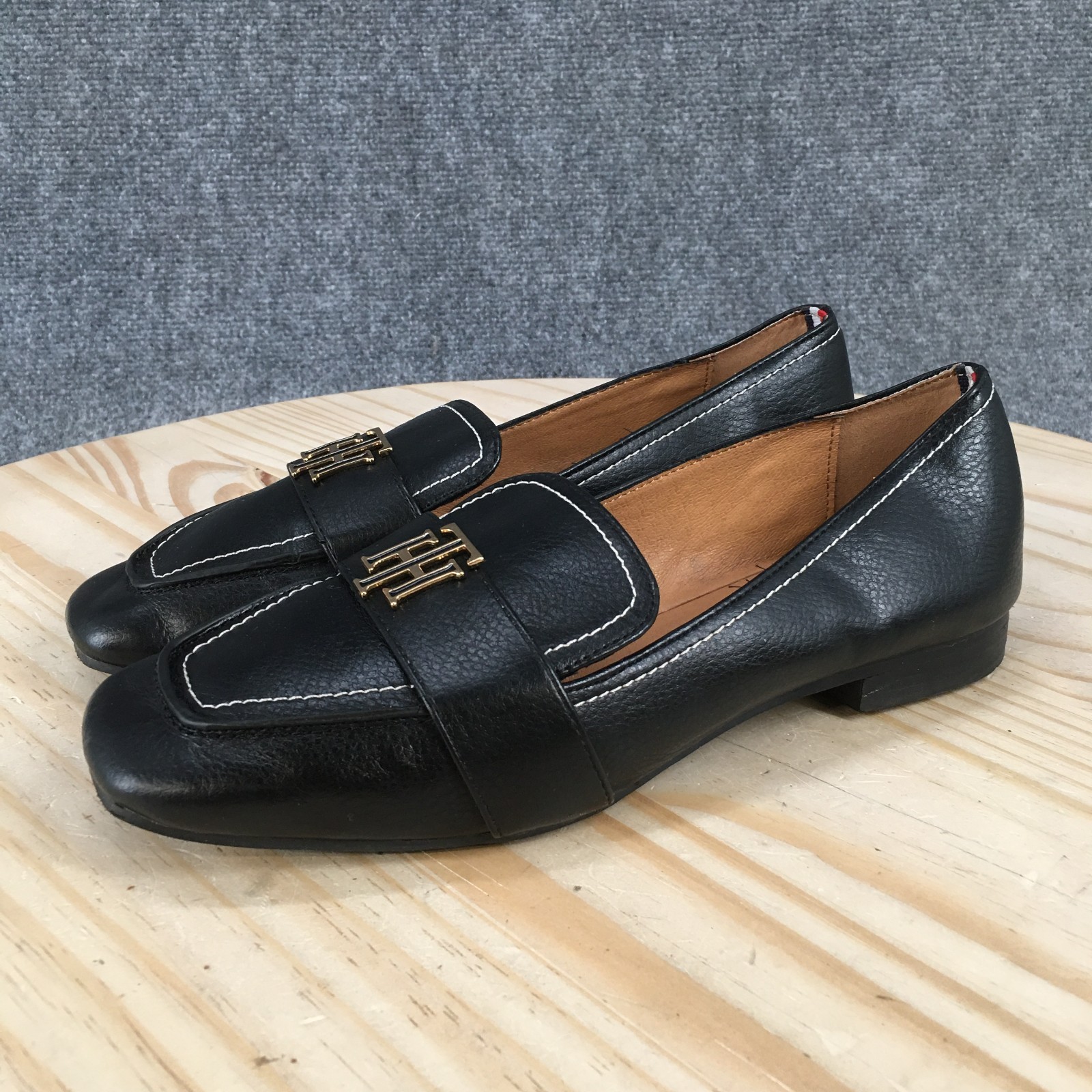 Tommy Hilfiger Trudiy Loafer Shoes Womens 8.5 M Casual Low Faux Leather Black thumbnail 3