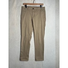 Uniqlo Mens Slim Fit Chino Pants Khaki Tan Cotton Stretch 31x34 (Fits 32x30)