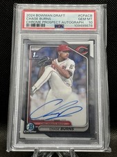 2024 Bowman Draft - Chase Burns 1st Bowman Chrome Prospect Autograph PSA 10