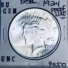 1924 P BU GEM PEACE SILVER DOLLAR UNC MS+++ U.S. MINT RARE COIN 9050