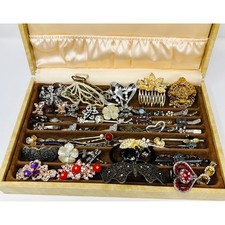 Vintage Silver  Gold Tone Hair Accessory Butterfly Clip, Pins Floral Combs 30pc
