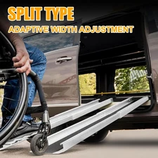 4/6/8FT Home Wheelchair Ramp Non-Skid Telescopic Aluminum Alloy Ramps Steps