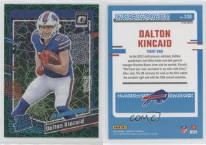 2023 Donruss Rated Optic Preview Green Velocity Prizm Dalton Kincaid Rookie RC