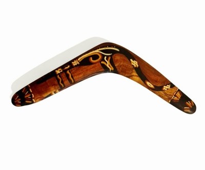 Vintage Aboriginal Boomerang Authentic Souvenir Wood Hand Painted Artefact 37 cm