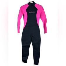 Seaquest Pink Black Full Length Stretch Neoprene Zip Back Wetsuit Surf Suit 7-8
