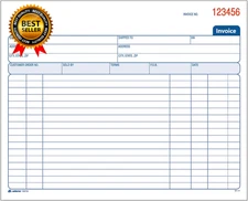 Invoice Book, 2 Part, Carbonless, 8.38 X 7.19 Inches