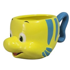 Disney The Little Mermaid Flounder Fish 3D Sculpted Mug Cup Ceramic Huge 20 Oz