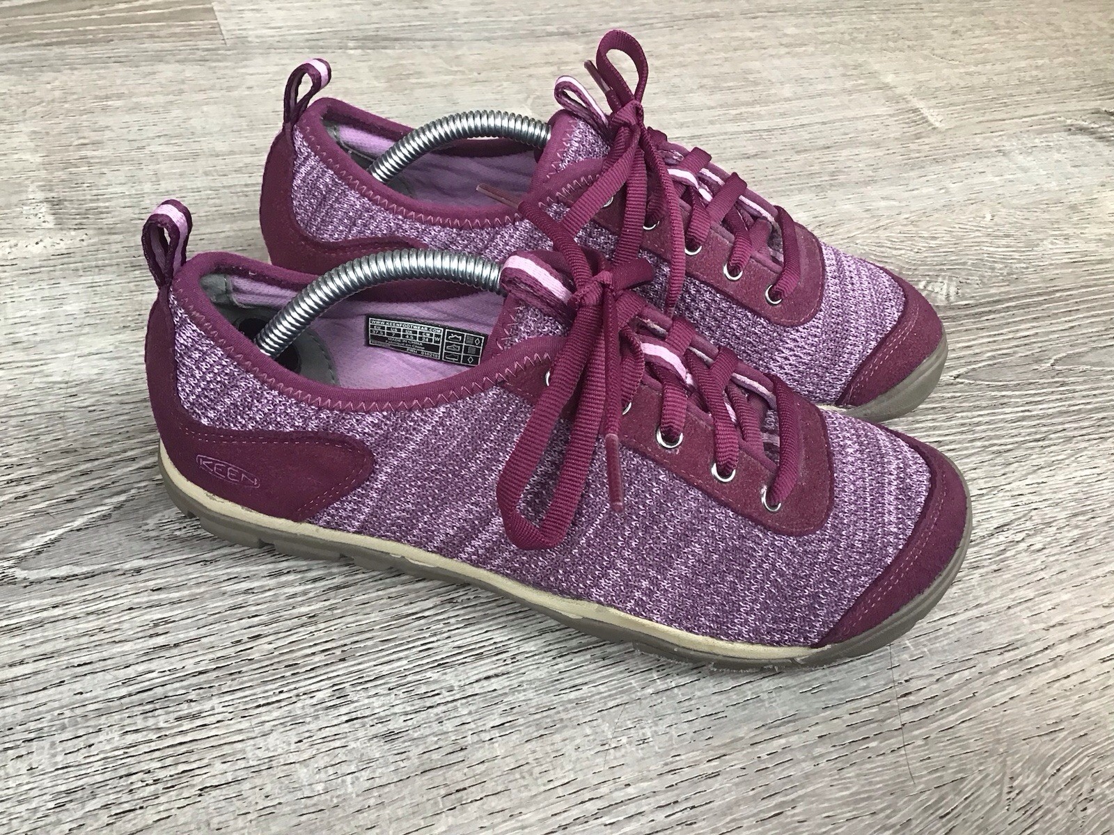 Keen Hush scarpe in maglia sneakers donna taglia 7 viola prugna casual stringate #1018997