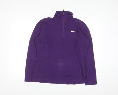 Helly Hansen Damen lila Fleece Pullover Sweatshirt L 1/2 Zip
