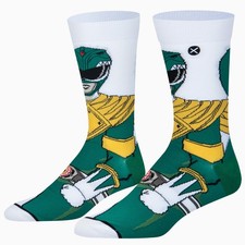 ODD SOX - Power Rangers Novelty Funny Cool Crew Socks, Size Large