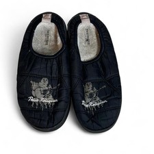 True Religion Slippers Black Logo Slip-On Streetwear Men's 10